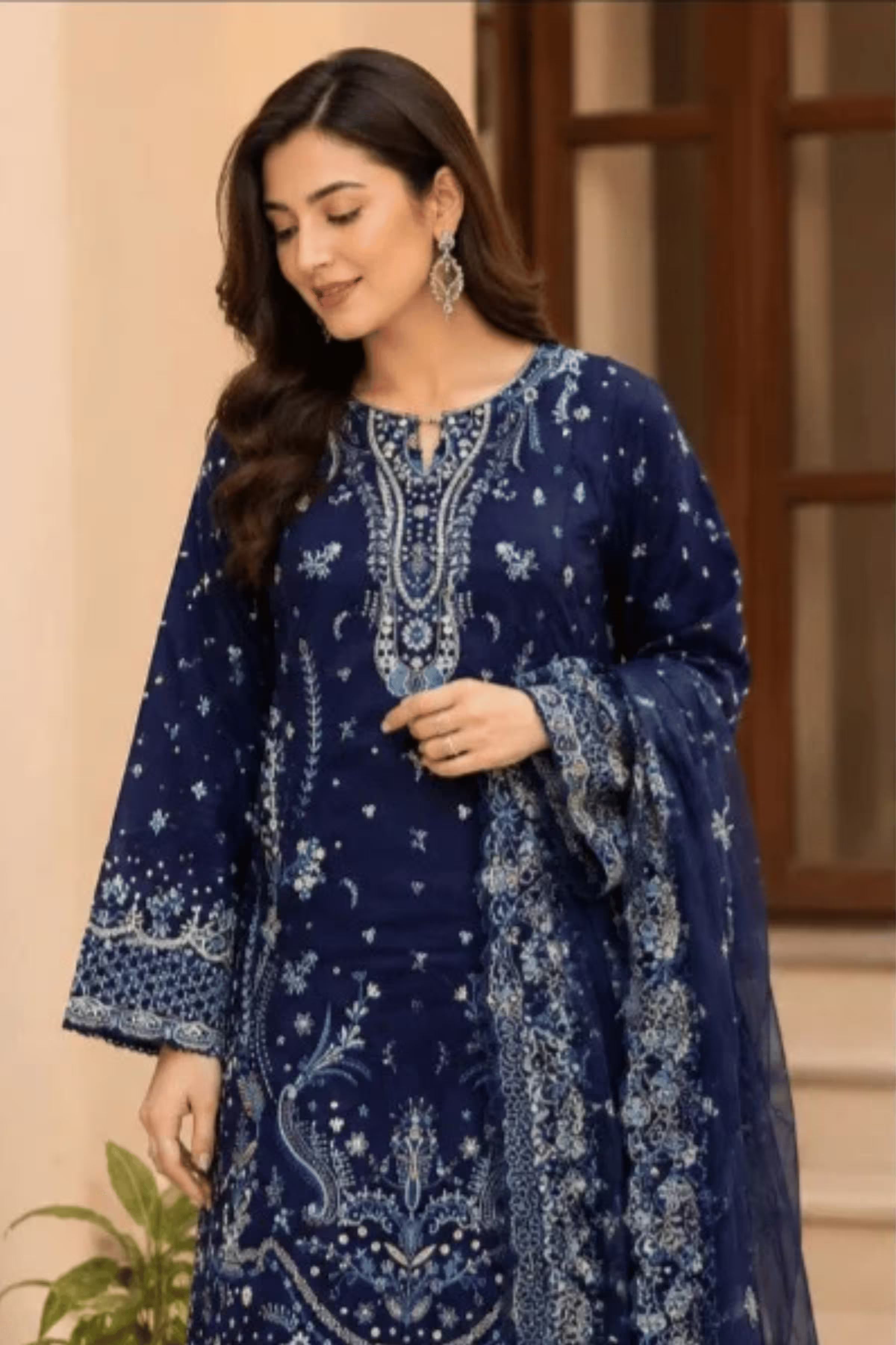 3-Shades Embroidered Luxury Lawn 3 Piece Stitched Suit - ELL-102
